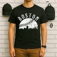Vintage Baseball Boston Massachusetts Skyline Apparel T-Shirt thumb 6