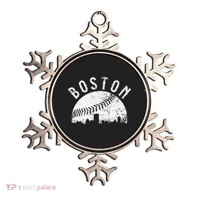Vintage Baseball Boston Massachusetts Skyline Apparel Ornament