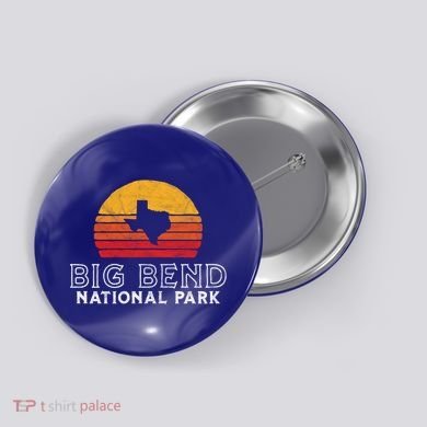 Vintage Big Bend National Park Gift Retro Texas Sun Button