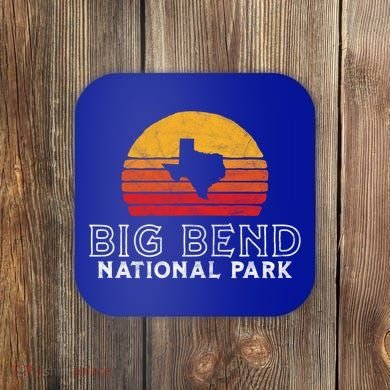 Vintage Big Bend National Park Gift Retro Texas Sun Coaster