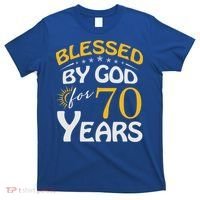 Vintage Blessed By God For 70 Years Old Happy 70th Birthday Cute Gift T-Shirt thumb 0