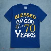 Vintage Blessed By God For 70 Years Old Happy 70th Birthday Cute Gift T-Shirt thumb 5