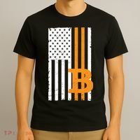 Vintage Bitcoin BTC USA Flag Crypto Currency Traders Bitcoin T-Shirt thumb 3