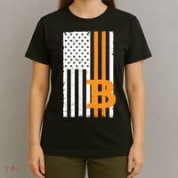 Vintage Bitcoin BTC USA Flag Crypto Currency Traders Bitcoin T-Shirt thumb 4