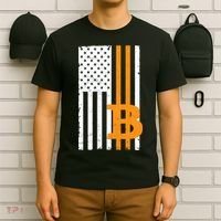 Vintage Bitcoin BTC USA Flag Crypto Currency Traders Bitcoin T-Shirt thumb 6