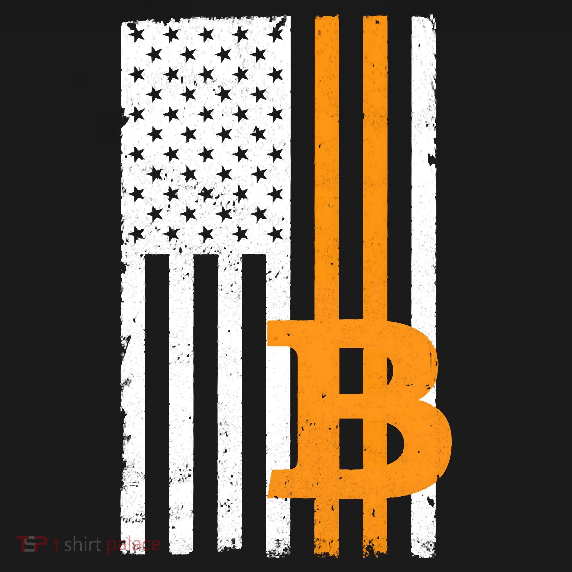 Vintage Bitcoin BTC USA Flag Crypto Currency Traders Bitcoin T-Shirt