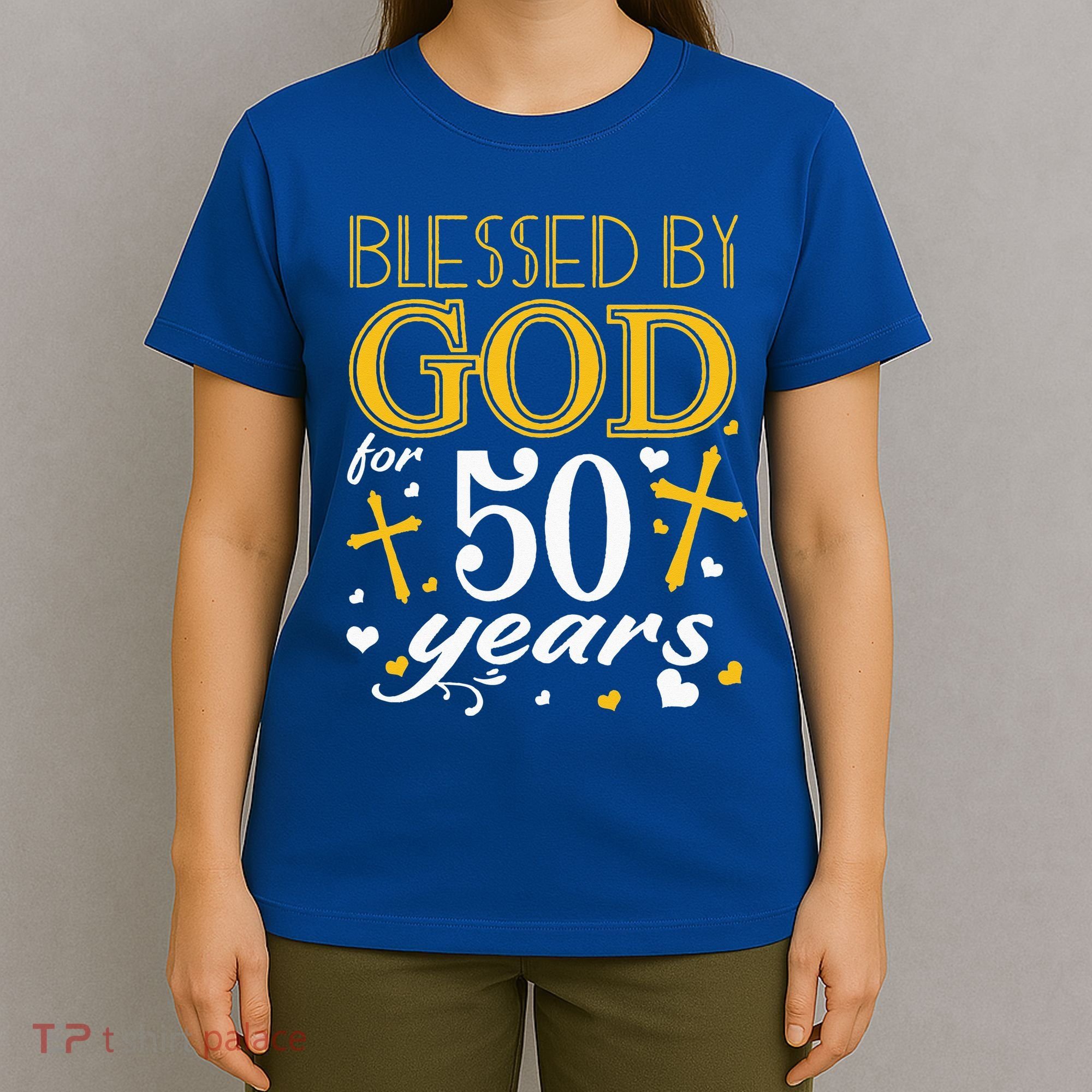 Vintage Blessed By God For 50 Years Happy 50th Birthday T-Shirt