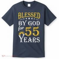 Vintage Blessed by God for 55 years Happy 55th Birthday T-Shirt thumb 0
