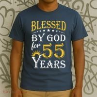 Vintage Blessed by God for 55 years Happy 55th Birthday T-Shirt thumb 3