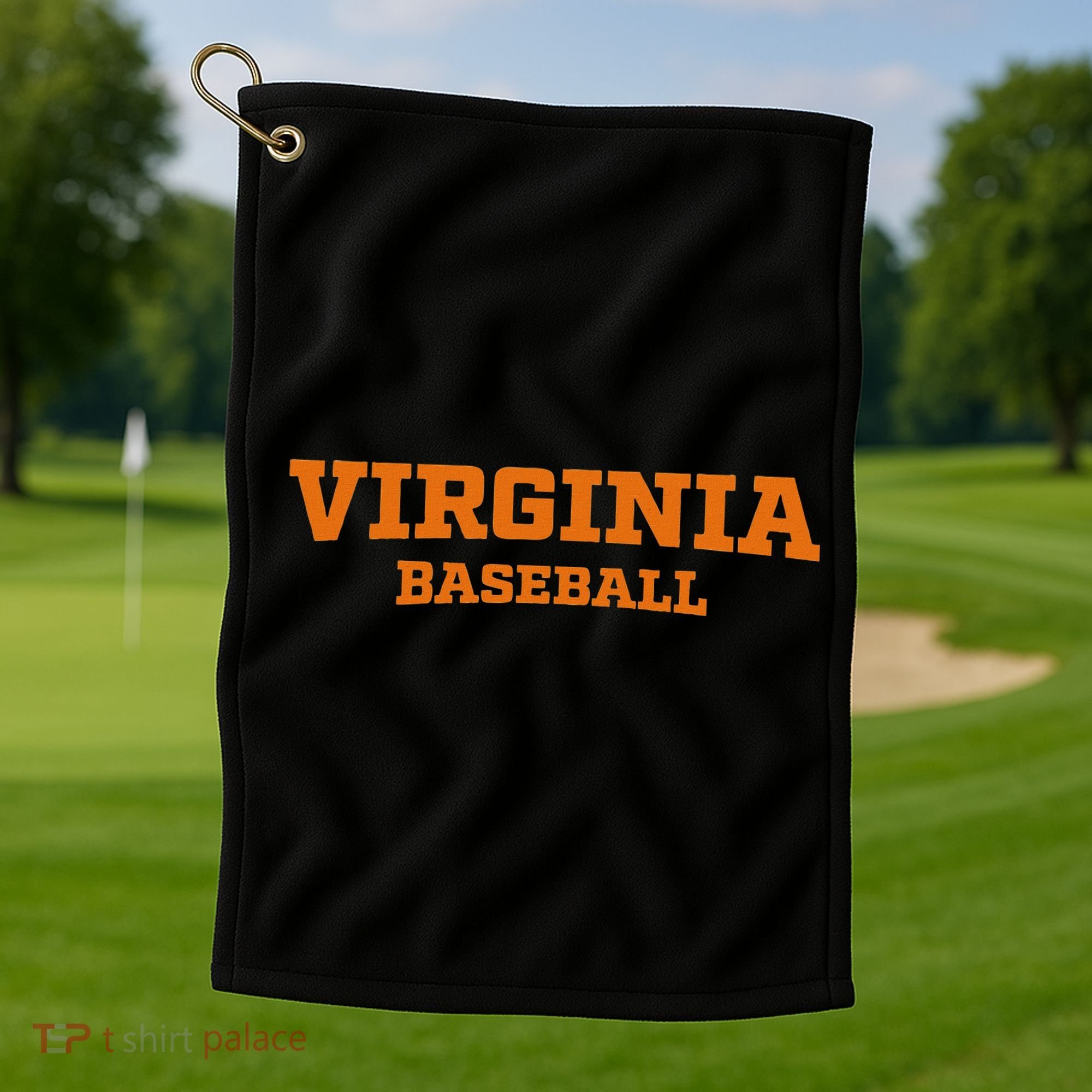 Virginia Baseball Block Font Golf Towel