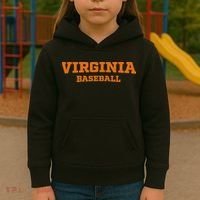 Virginia Baseball Block Font Kids Hoodie thumb 3