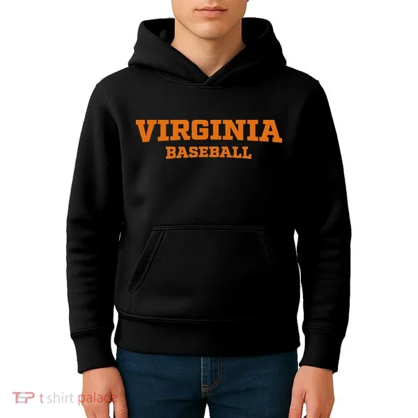 Virginia Baseball Block Font Kids Hoodie