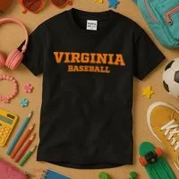 Virginia Baseball Block Font Kids T-Shirt thumb 3