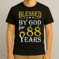 Vintage Blessed by God for 88 years Happy 88th Birthday T-Shirt thumb 3