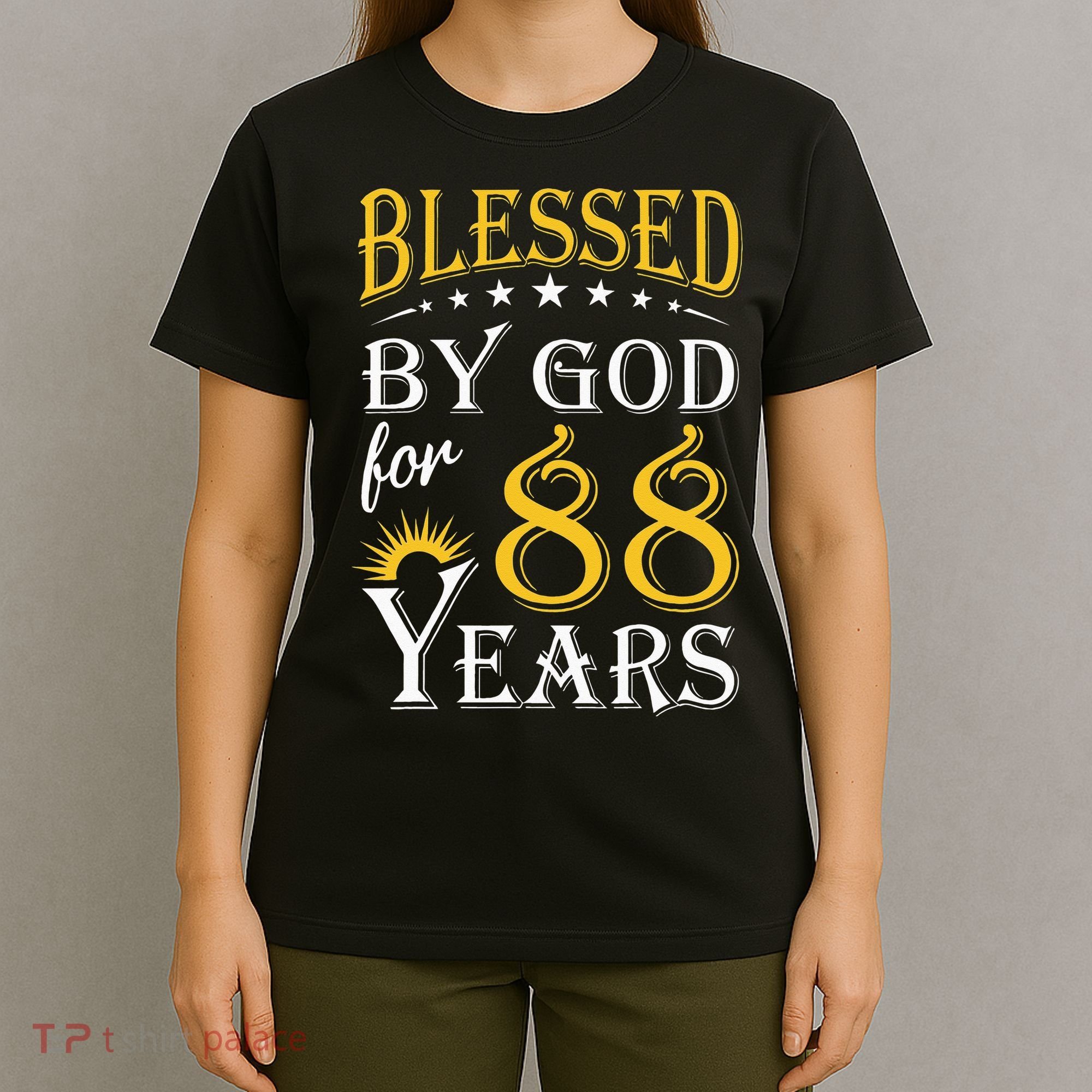 Vintage Blessed by God for 88 years Happy 88th Birthday T-Shirt