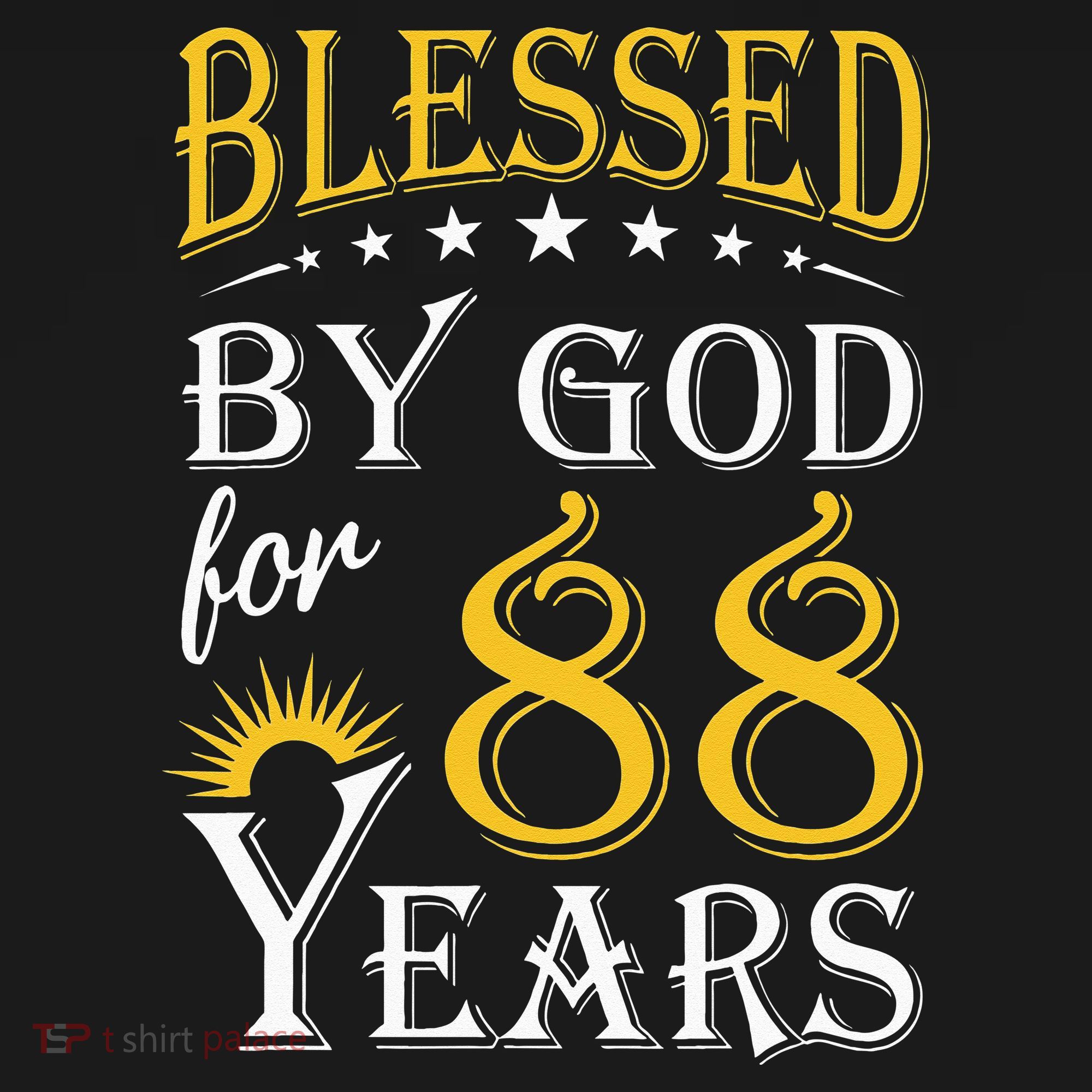 Vintage Blessed by God for 88 years Happy 88th Birthday T-Shirt