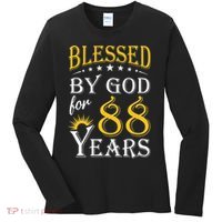 Vintage Blessed by God for 88 years Happy 88th Birthday Women's Long Sleeve Shirt thumb 0