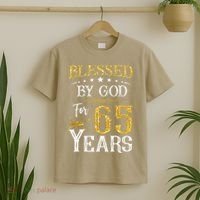 Vintage Blessed By God For 65 Year Happy 65th Birthday To Me T-Shirt thumb 2