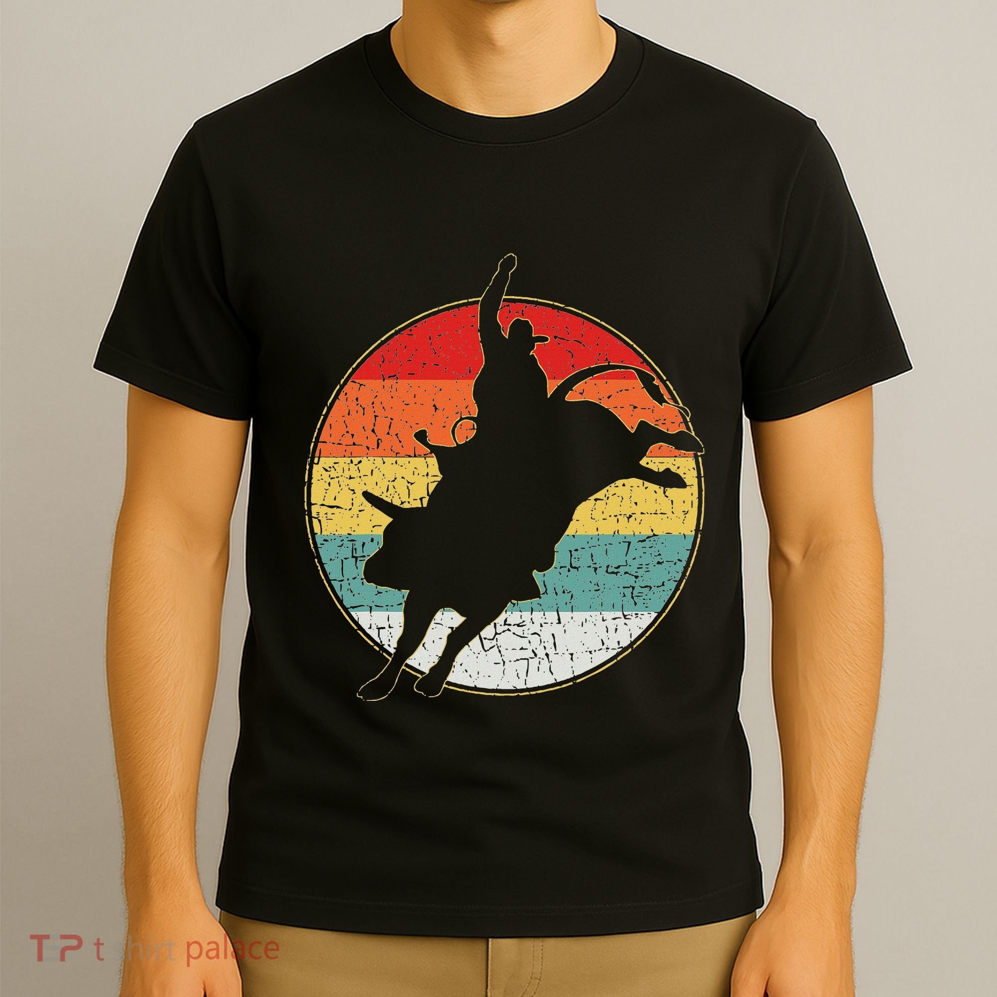 Vintage Bucking Bull Riding Rodeo Rider Western Country T-Shirt