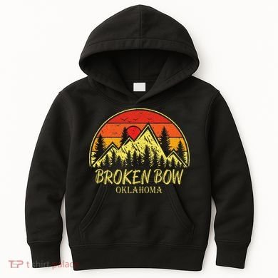 Vintage Broken Bow Oklahoma Ok Mountains Hiking Souvenir Kids Hoodie