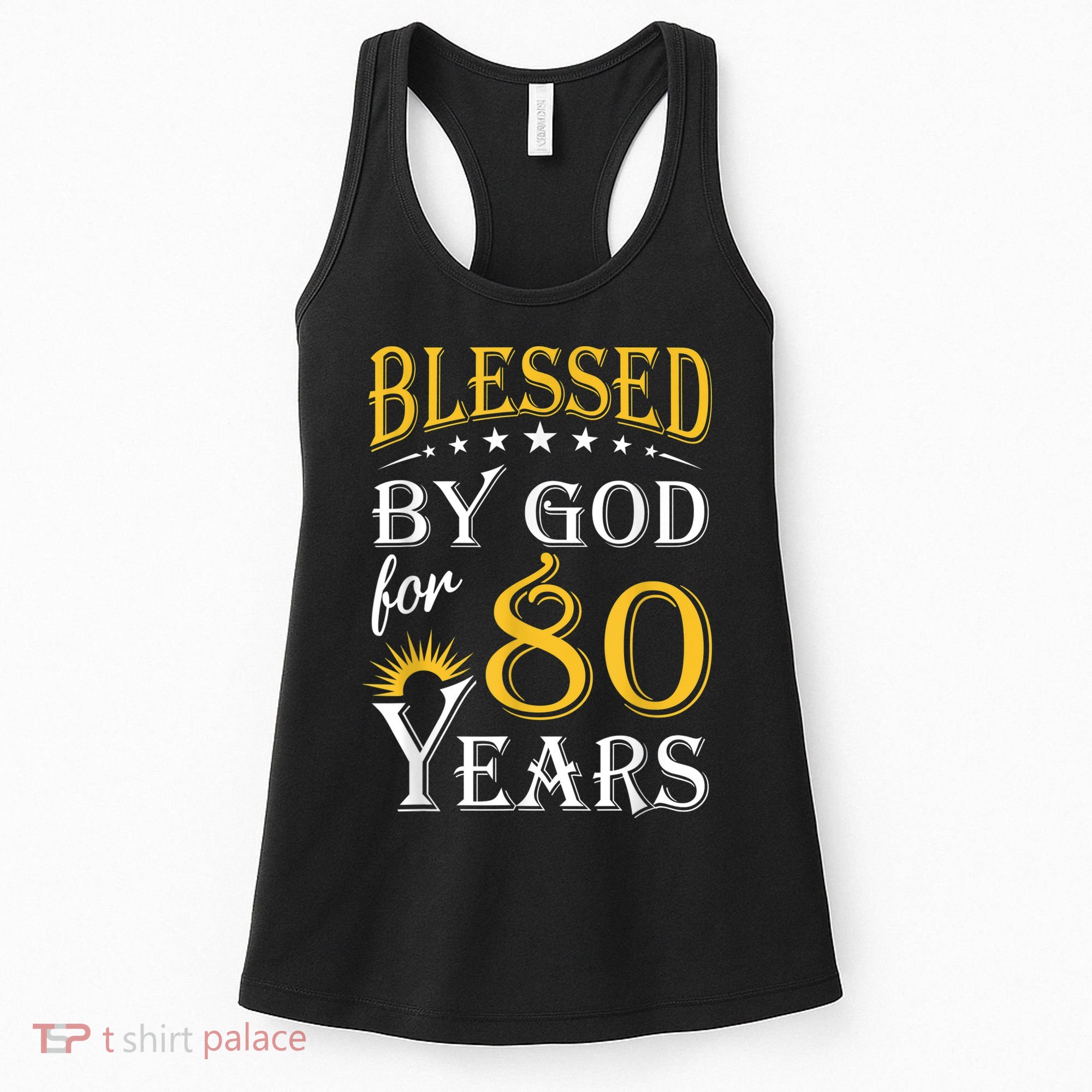 Vintage Blessed by God for 80 years Happy 80th Birthday Women's Tank Top