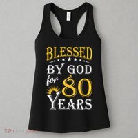 Vintage Blessed by God for 80 years Happy 80th Birthday Women's Tank Top thumb 3