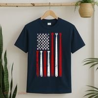 Vintage Baseball Bat American USA Flag Baseball Graphic T-Shirt thumb 2