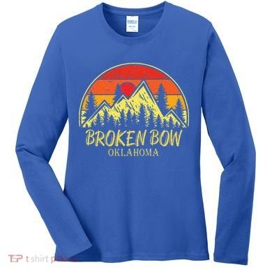 Vintage Broken Bow Oklahoma OK Mountains Hiking Souvenir Women's Long Sleeve Shirt