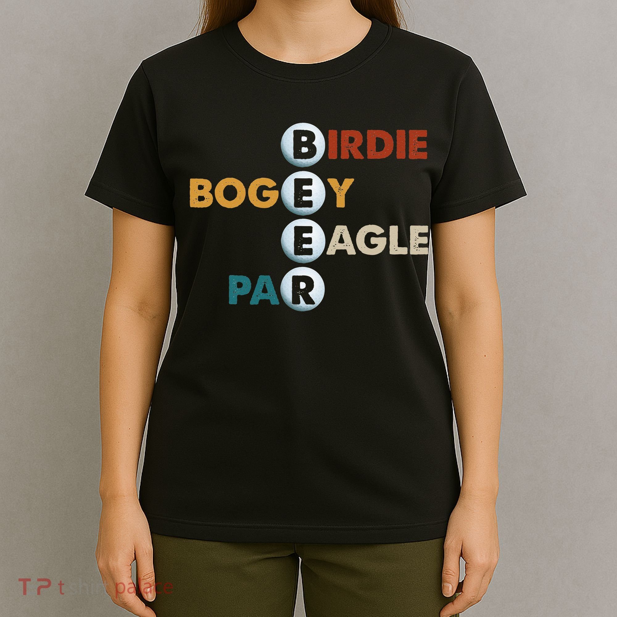 Vintage Birdie Bogey Eagle Par Beer Golf Ball Funny T-Shirt