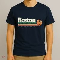 Vintage Basketball Boston City Bball Retro Stripes T-Shirt thumb 3