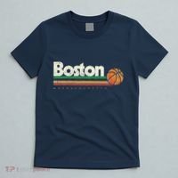 Vintage Basketball Boston City Bball Retro Stripes T-Shirt thumb 5