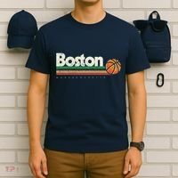 Vintage Basketball Boston City Bball Retro Stripes T-Shirt thumb 6