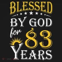Vintage Blessed by God for 83 years Happy 83rd Birthday Women's Long Sleeve Shirt thumb 2