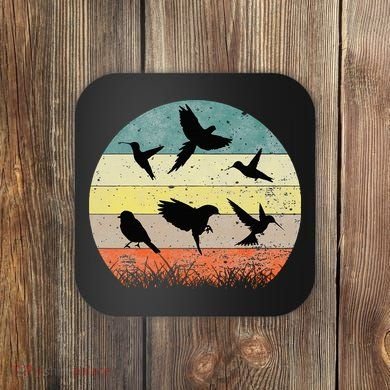 Vintage Birding Bird Watching Bird Watcher Bird Coaster