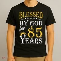 Vintage Blessed by God for 85 years Happy 85th Birthday T-Shirt thumb 3