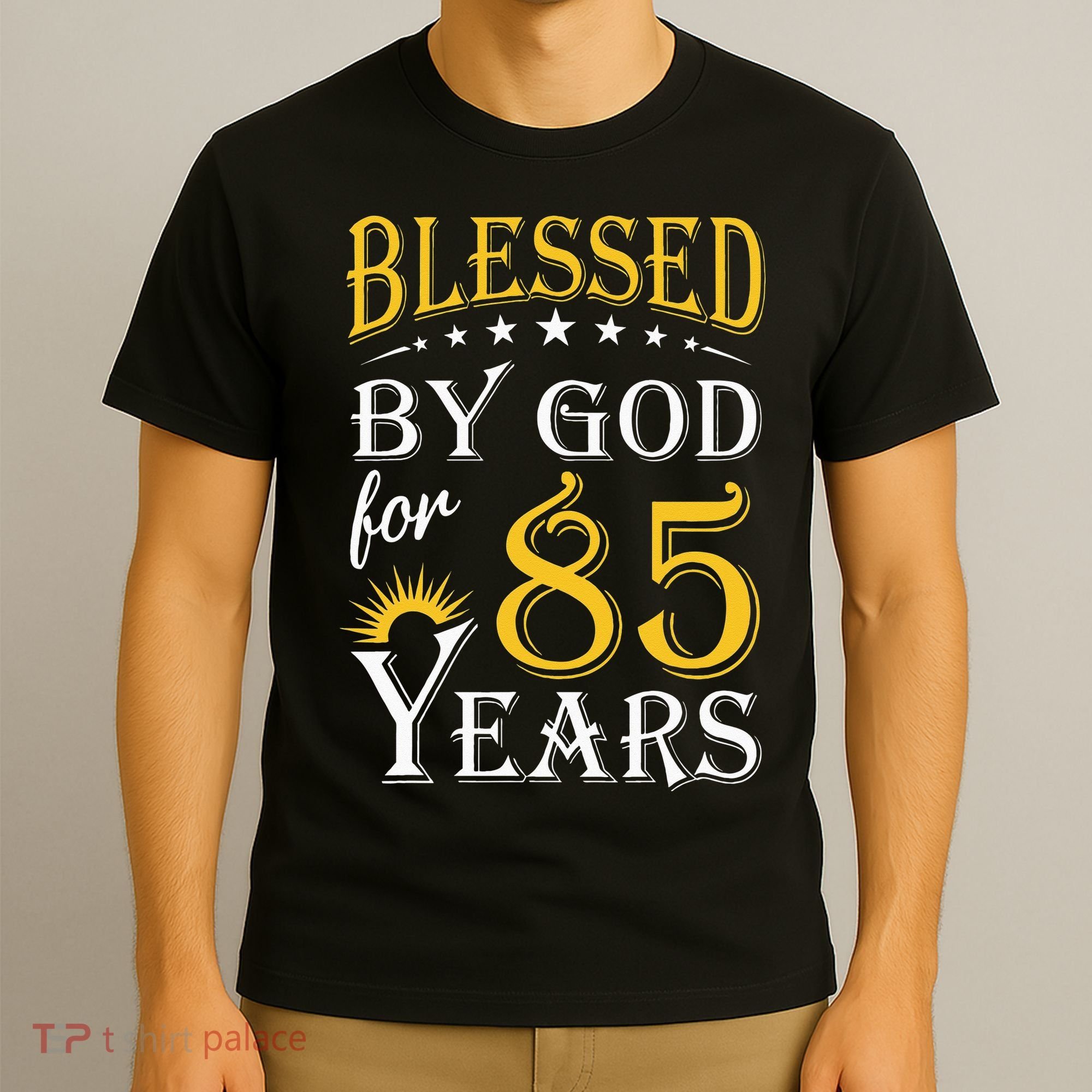 Vintage Blessed by God for 85 years Happy 85th Birthday T-Shirt