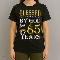 Vintage Blessed by God for 85 years Happy 85th Birthday T-Shirt thumb 4