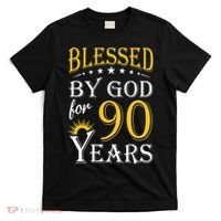 Vintage Blessed by God for 90 years Happy 90th Birthday T-Shirt thumb 0