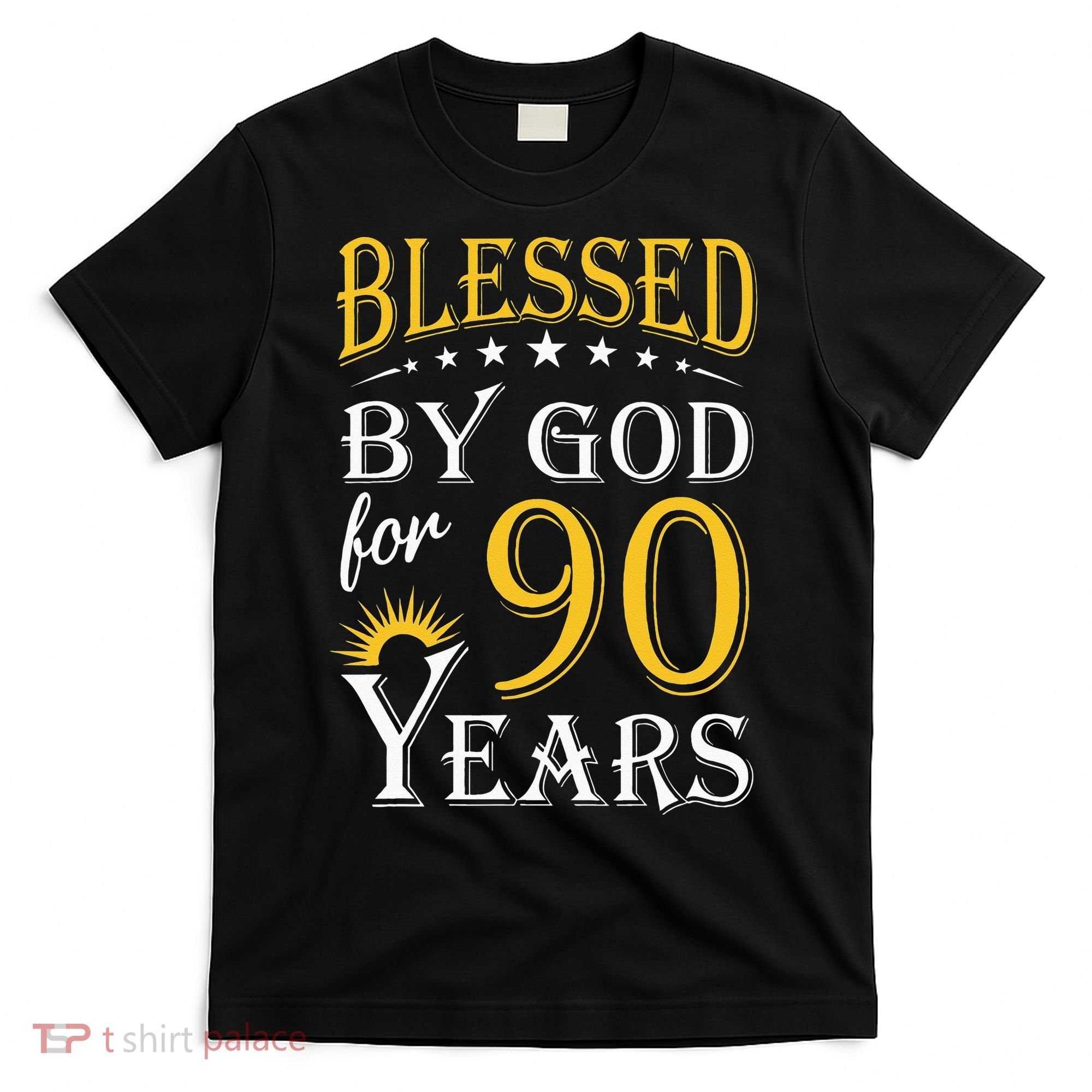 Vintage Blessed by God for 90 years Happy 90th Birthday T-Shirt