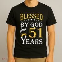 Vintage Blessed By God For 51 Years Happy 51st Birthday T-Shirt thumb 3