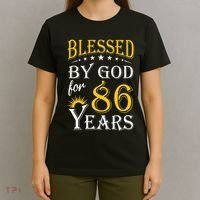 Vintage Blessed by God for 86 years Happy 86th Birthday T-Shirt thumb 4