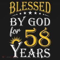 Vintage Blessed By God For 58 Years Happy 58th Birthday T-Shirt thumb 7
