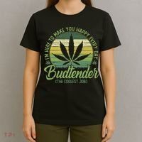 Vintage Budtender Coolest Job Marijuana Weed Supporters T-Shirt thumb 4