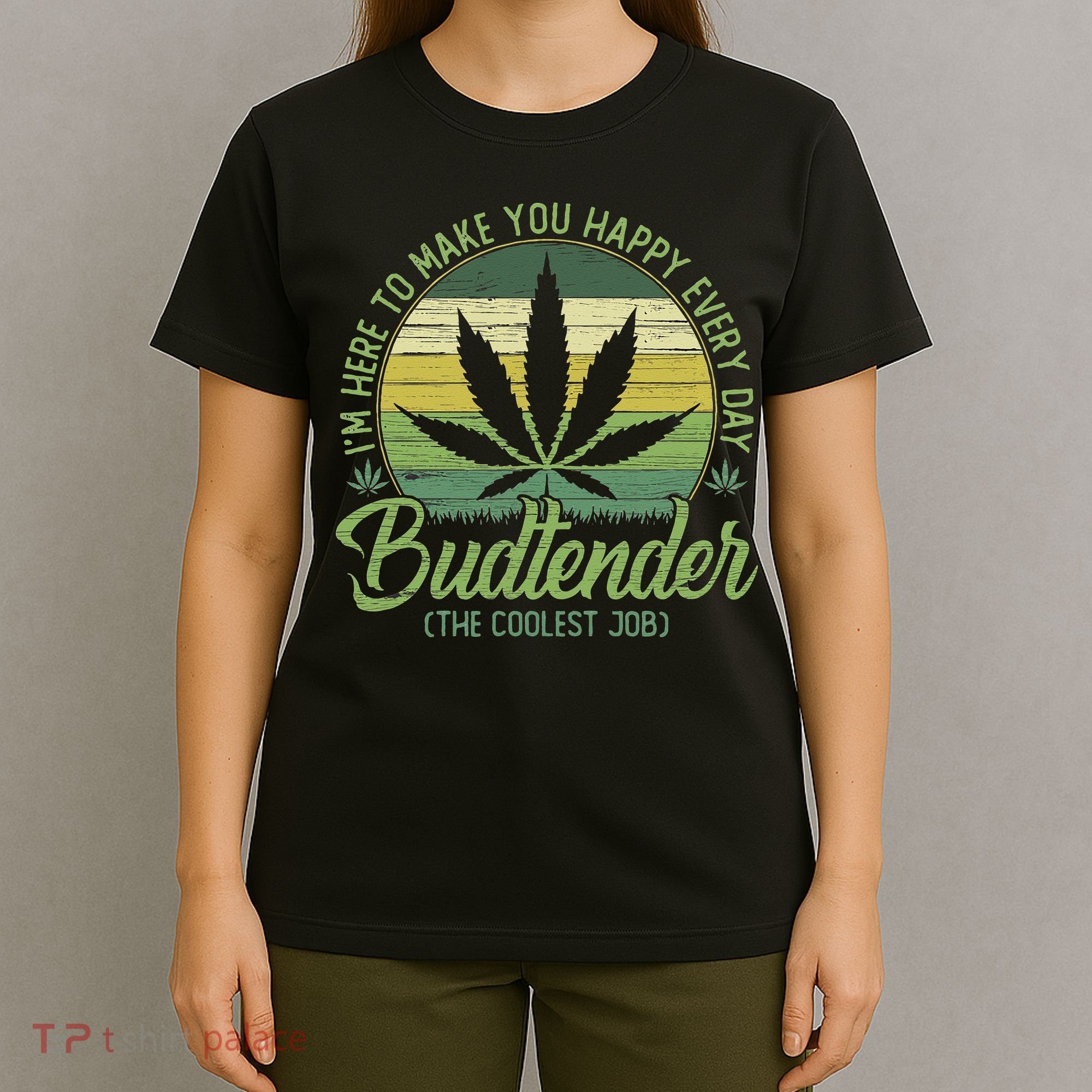 Vintage Budtender Coolest Job Marijuana Weed Supporters T-Shirt