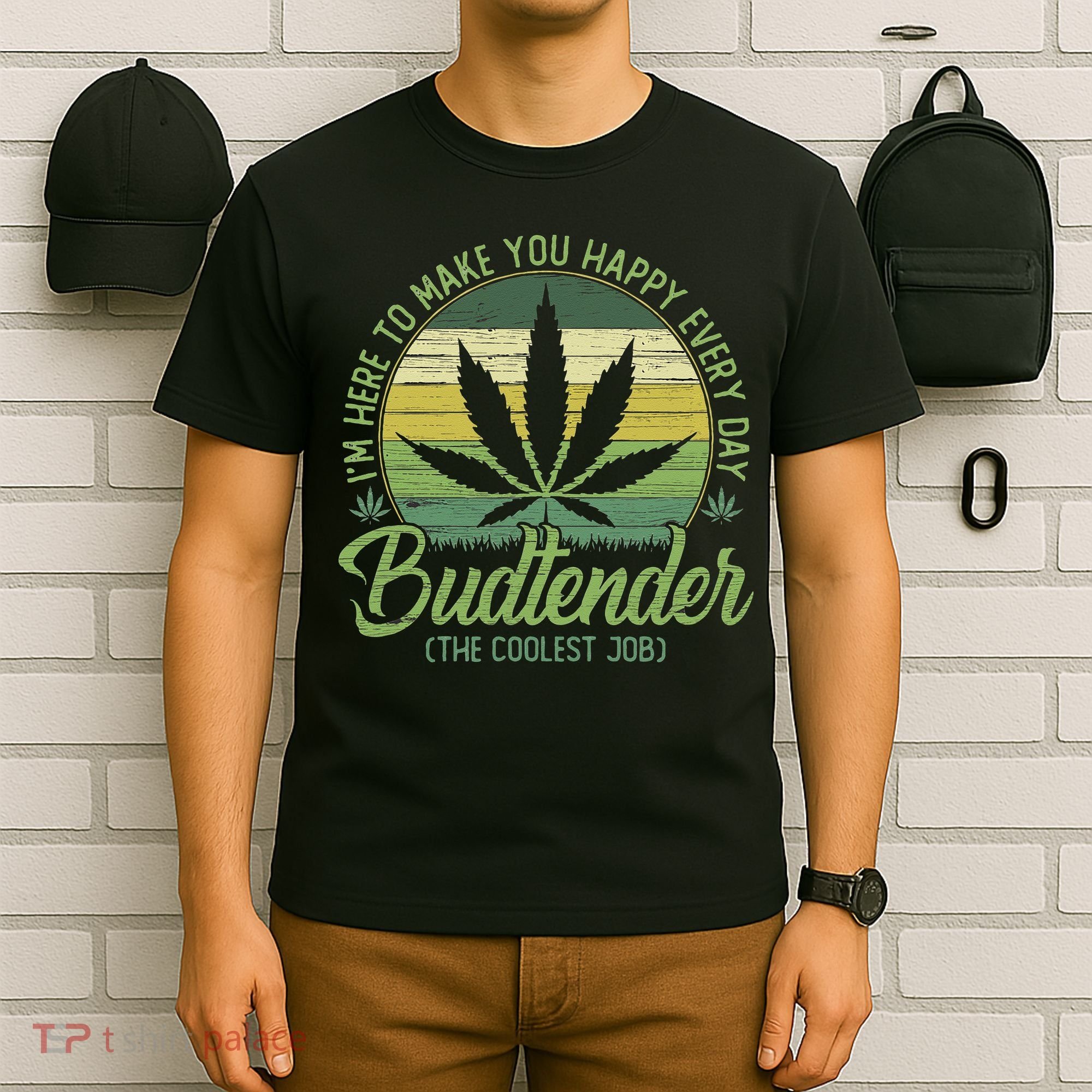 Vintage Budtender Coolest Job Marijuana Weed Supporters T-Shirt