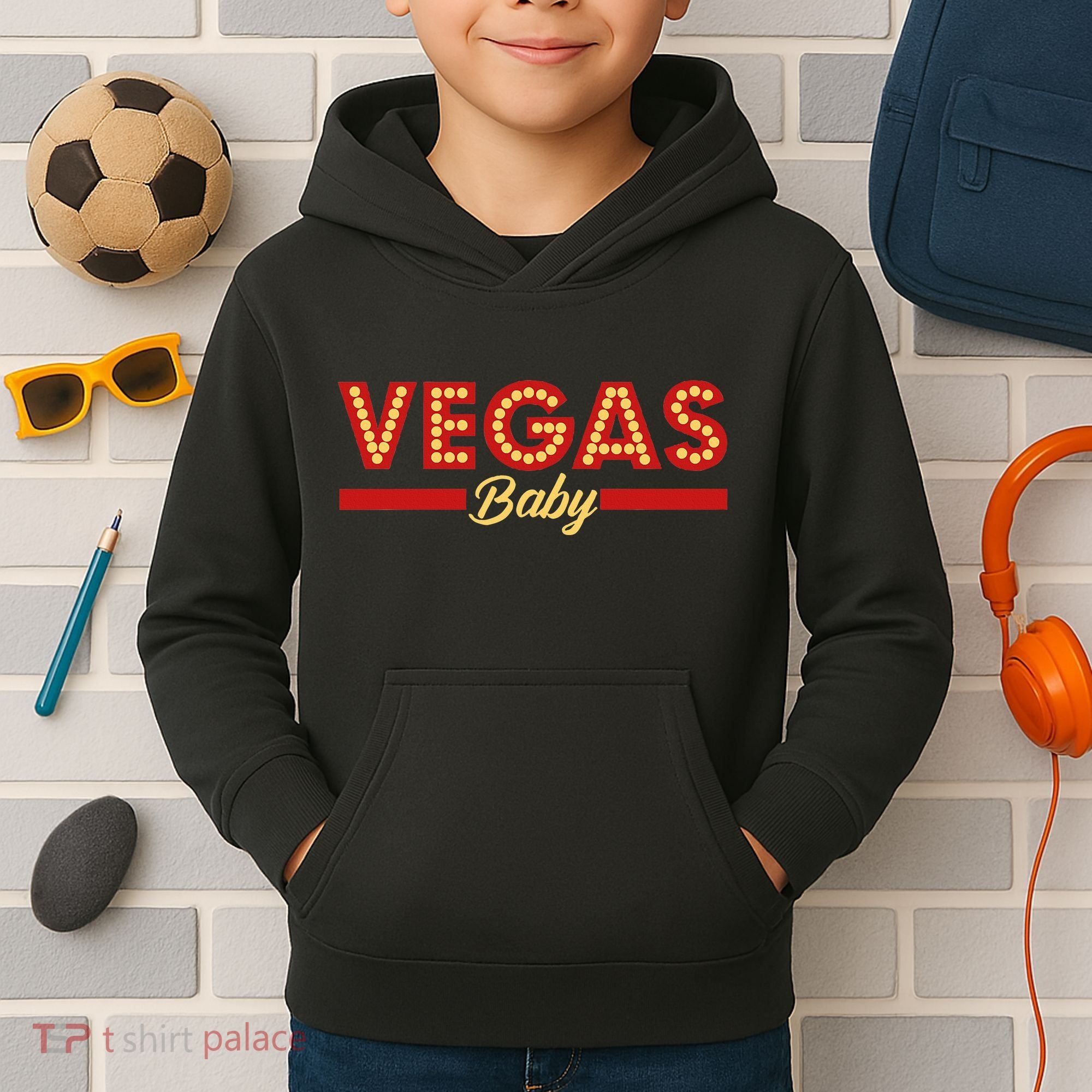 Vegas Baby Cool Gambling Kids Hoodie