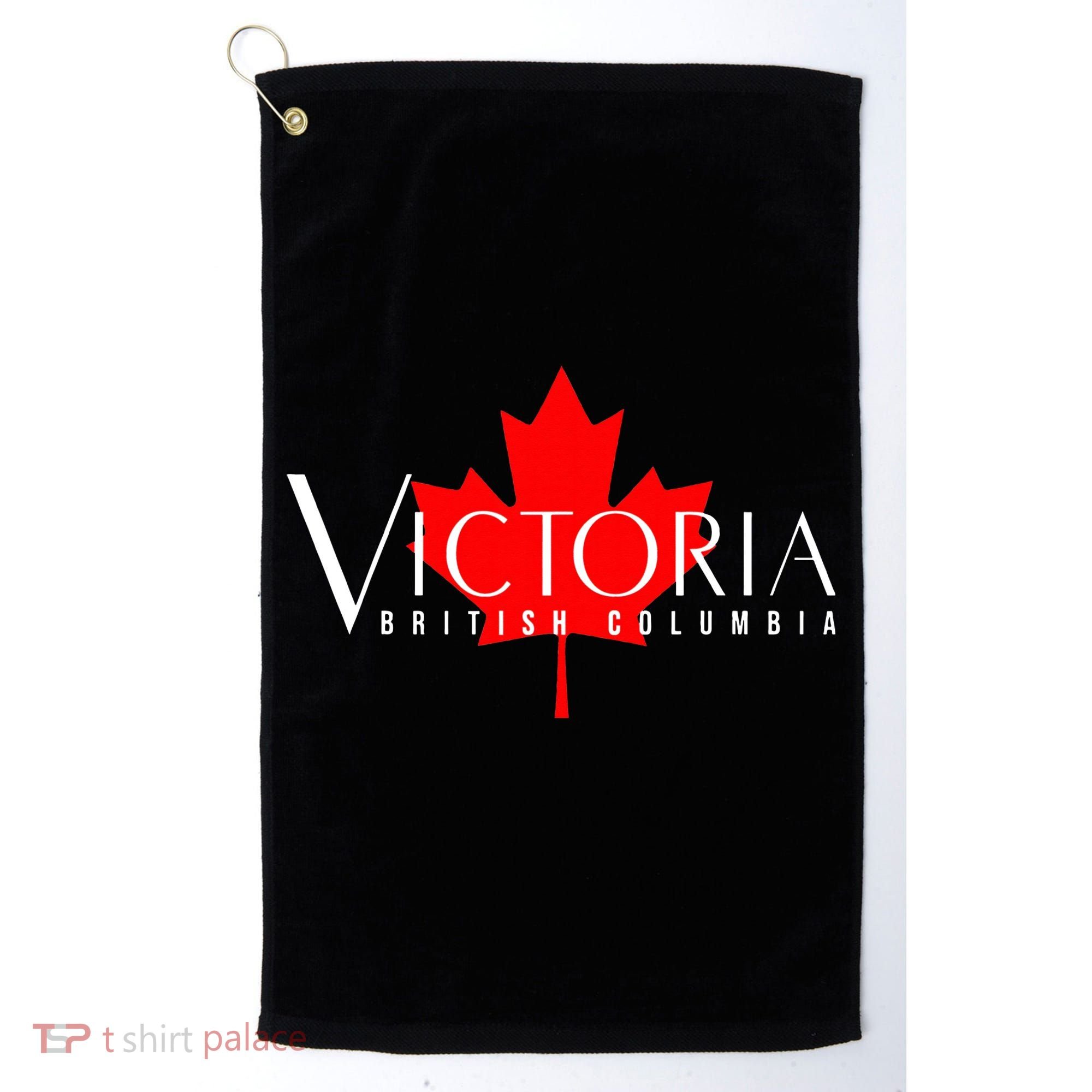 VICTORIA BRITISH COLUMBIA BC CANADA GARDEN CITY MAPLE LEAF Golf Towel