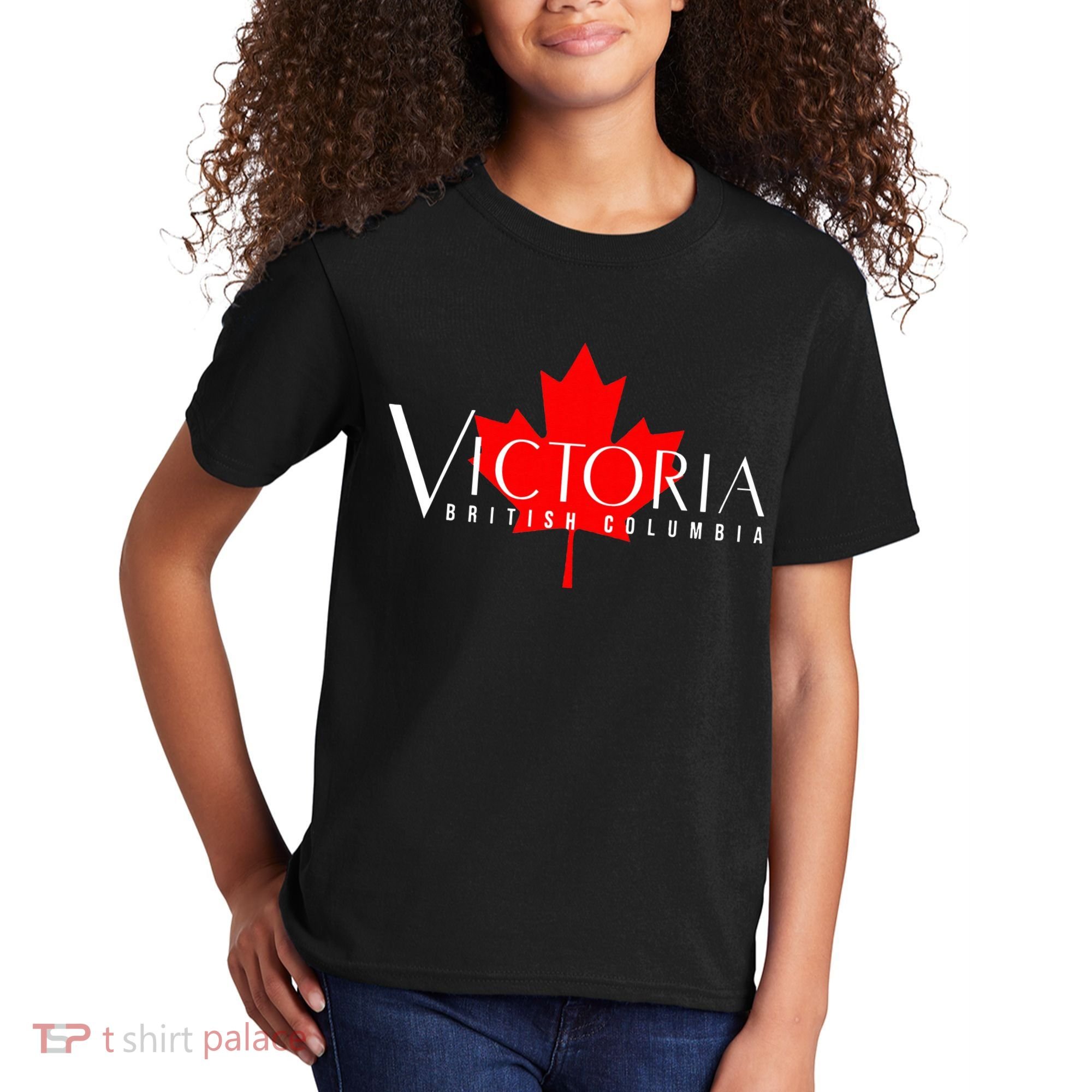 VICTORIA BRITISH COLUMBIA BC CANADA GARDEN CITY MAPLE LEAF Kids T-Shirt