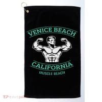 Venice Beach California Bodybuilder Golf Towel thumb 0