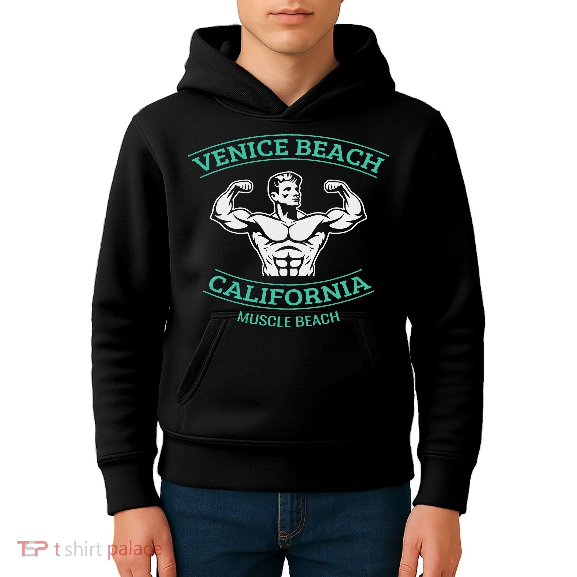 Venice Beach California Bodybuilder Kids Hoodie